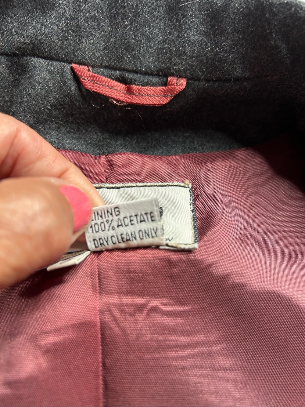Vintage David Benjamin Dark Academia Double-Breasted Charcoal Wool Blazer Sz 7 - Picture 6 of 9